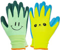 2 Pairs Toddlers Gardening Gloves, Kids Sized Garden Glove for Yard Work, Non Slip, Flexible, Breathable (Size 2 for 2, 3, 4 Year Old Children)