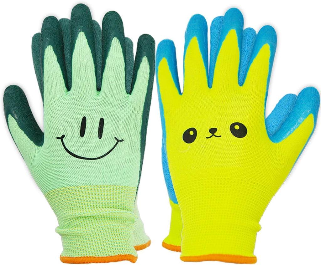 2 Pairs Toddlers Gardening Gloves, Kids Sized Garden Glove for Yard Work, Non Slip, Flexible, Breathable (Size 2 for 2, 3, 4 Year Old Children)